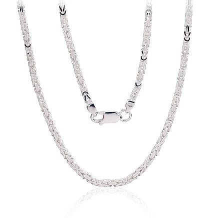 Vyrams,  - Sidabrinė grandinėlė Bizantine 2.5 mm, 55, 20.2 g, Sidabras 925 praba