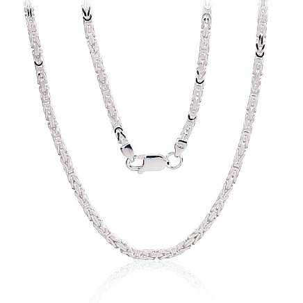 Vyrams,  - Sidabrinė grandinėlė Bizantine 2.5 mm, 60, 21 g, Sidabras 925 praba
