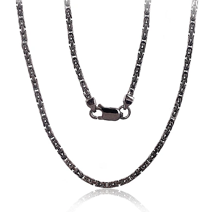Vyrams,  - Sidabrinė grandinėlė Bizantine 2.1 mm, 55, 13.2 g, Sidabras 925 praba, rodis (padengti)