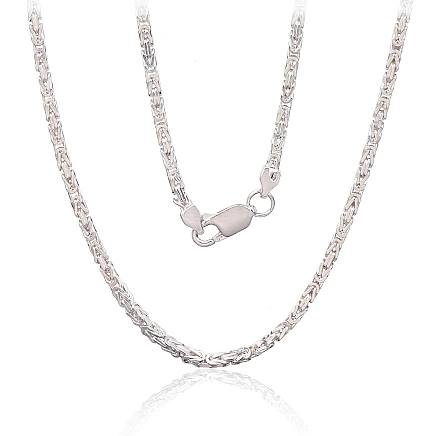 Vyrams,  - Sidabrinė grandinėlė Bizantine 2.1 mm, 50, 18 g, Sidabras 925 praba