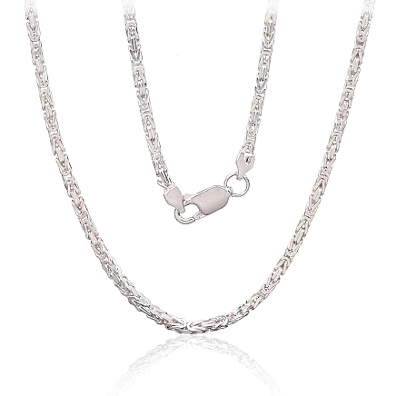 Vyrams,  - Sidabrinė grandinėlė Bizantine 2.1 mm, 55, 19.6 g, Sidabras 925 praba