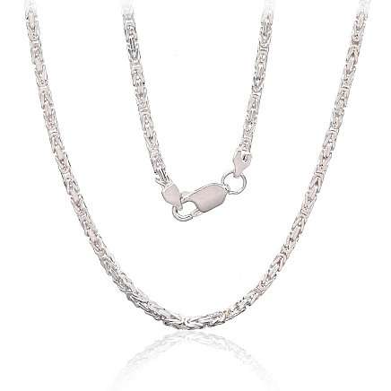 Vyrams,  - Sidabrinė grandinėlė Bizantine 2.1 mm, 55, 19.7 g, Sidabras 925 praba