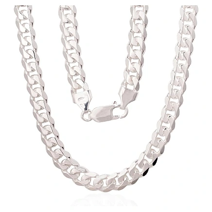 Vyrams,  - Sidabrinė grandinėlė Curb 6 mm, 50, 33.3 g, Sidabras 925 praba