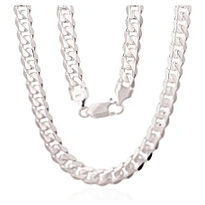 Sidabrinė grandinėlė Curb 6 mm, 55, 36.4 g, Sidabras 925 praba