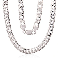 Sidabrinė grandinėlė Double rombo 6 mm , briaunų apdirbimas deimantu, 50, 29.7 g, Sidabras 925 praba
