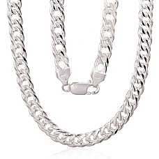Sidabrinė grandinėlė Double rombo 6 mm , briaunų apdirbimas deimantu, 55, 32.3 g, Sidabras 925 praba
