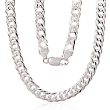 Sidabrinė grandinėlė Double rombo 6 mm , briaunų apdirbimas deimantu, 55, 32.7 g, Sidabras 925 praba