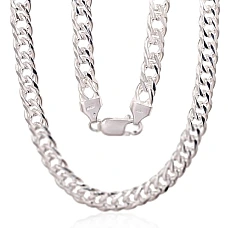 Sidabrinė grandinėlė Double rombo 6 mm , briaunų apdirbimas deimantu, 55, 33.2 g, Sidabras 925 praba