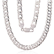 Sidabrinė grandinėlė Double rombo 6 mm , briaunų apdirbimas deimantu, 55, 33.7 g, Sidabras 925 praba