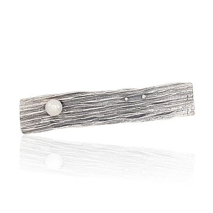 Sagės,  - Sidabrinė sagė, 13.1 g, Sidabras 925 praba, oksidas (padengti), Perlai