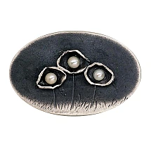 Sidabrinė sagė, 9.4 g, Sidabras 925 praba, oksidas (padengti), Perlai