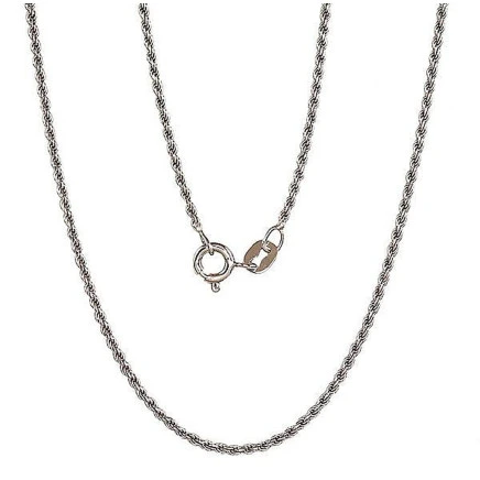 Grandinėlės,  - Sidabrinė grandinėlė Rope 1,3 mm, 40, 2.9 g, Sidabras 925 praba, rodis (padengti)