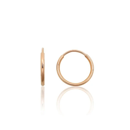 Auskarai - žiedai,  - Auksiniai auskarai –žiedai, 0.5 g, Raudonas Auksas 585 praba