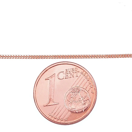 Grandinėlės,  - Auksinė grandinėlė Curb 1 mm , briaunų apdirbimas deimantu, 45, 1.57 g, Raudonas Auksas 585 praba