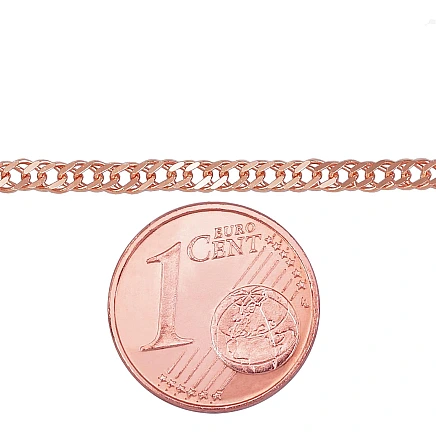 Vyrams,  - Auksinė grandinėlė Double rombo 2.5 mm , briaunų apdirbimas deimantu, 50, 4.54 g, Raudonas Auksas 585 praba