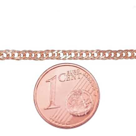 Vyrams,  - Auksinė grandinėlė Double rombo 2.5 mm , briaunų apdirbimas deimantu, 50, 4.57 g, Raudonas Auksas 585 praba