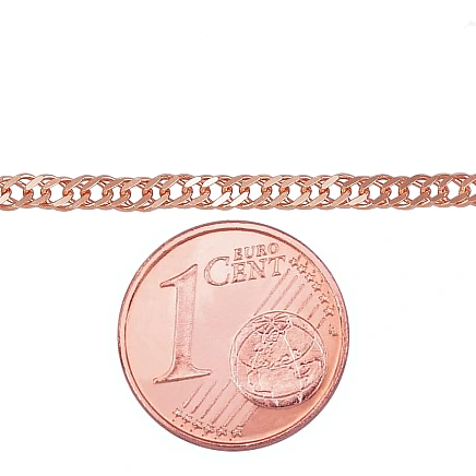 Vyrams,  - Auksinė grandinėlė Double rombo 2.5 mm , briaunų apdirbimas deimantu, 55, 5.01 g, Raudonas Auksas 585 praba