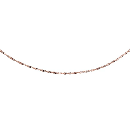 Grandinėlės,  - Auksinė grandinėlė Singapore 1.5 mm , briaunų apdirbimas deimantu, 50, 1.98 g, Raudonas Auksas 585 praba