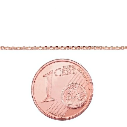 Grandinėlės,  - Auksinė grandinėlė Anchor 1 mm, 47, 1.74 g, Raudonas Auksas 585 praba