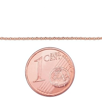 Grandinėlės,  - Auksinė grandinėlė Anchor 1 mm, 50, 1.88 g, Raudonas Auksas 585 praba
