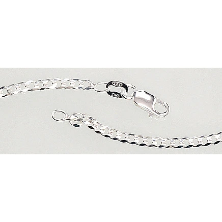 Vyrams,  - Sidabrinė grandinėlė Curb 2.5 mm , briaunų apdirbimas deimantu, 65, 7.4 g, Sidabras 925 praba